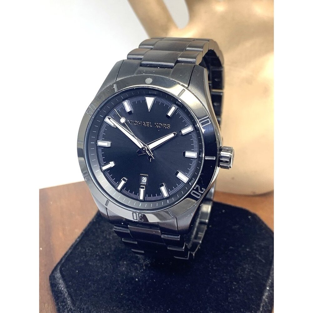 Michael Kors Men's Watch MK8817 Layton Quartz Black Dial Stainless Steel 44mm